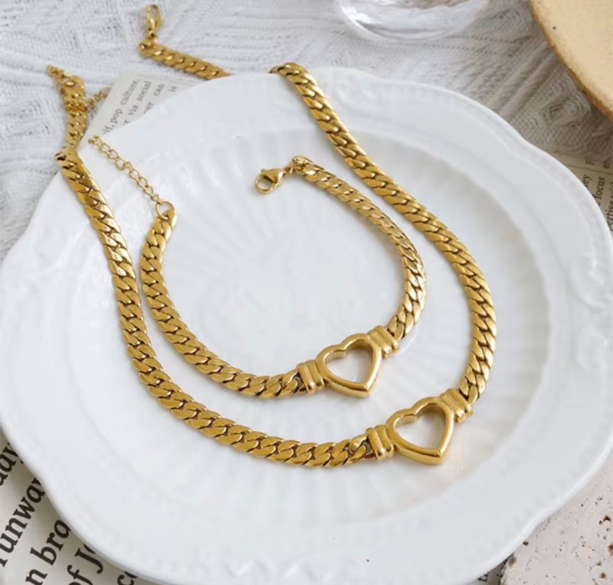 HEART NECKLACE+BRACELET